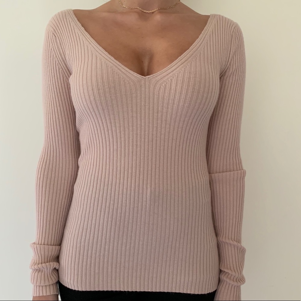 H&M Deep Front and Back V Neck Sweater